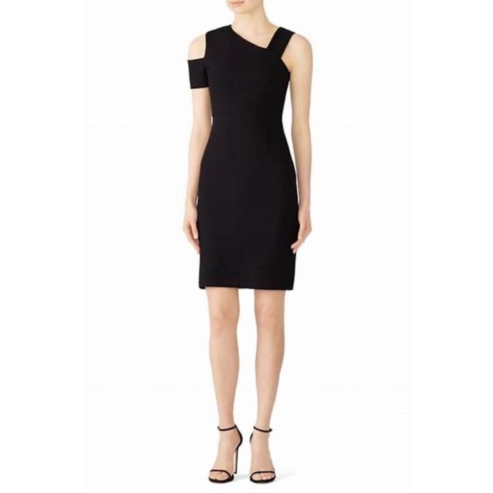 Amanda Uprichard Black Mercury Asymmetrical Sheath Dress